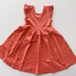 NEW Hanna Andersson Girl Coral Dress With Pockets 6-7 years or 8 years